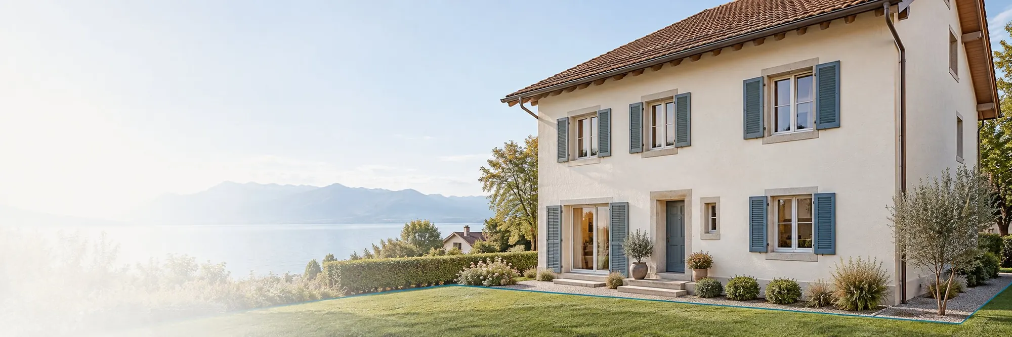 Façade d’une maison vaudoise en lumière douce