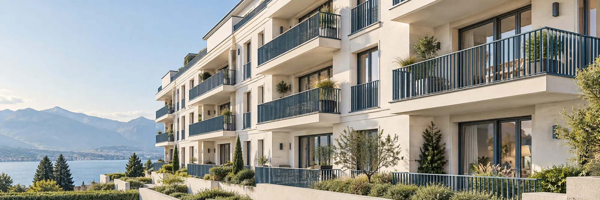 Balcons réguliers d’un immeuble locatif