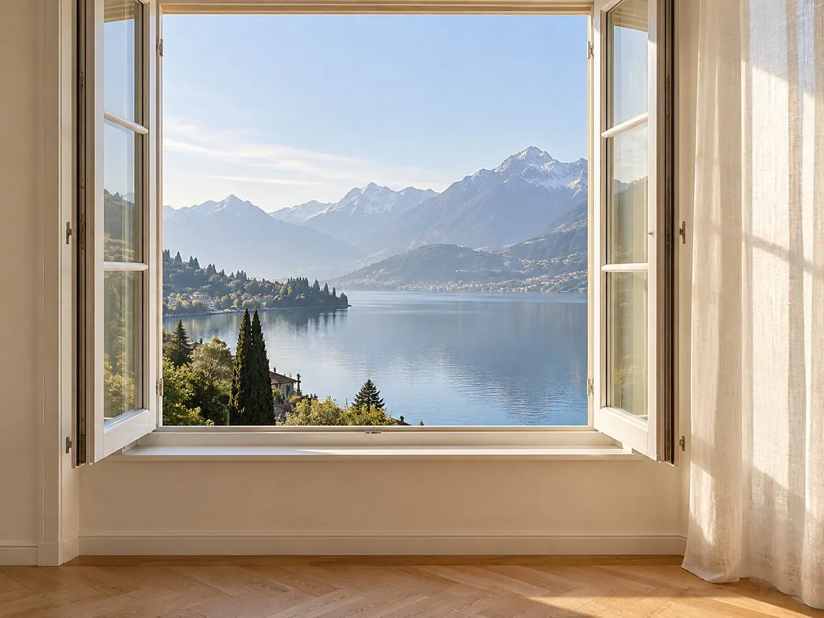 Fenêtre ouverte sur le lac